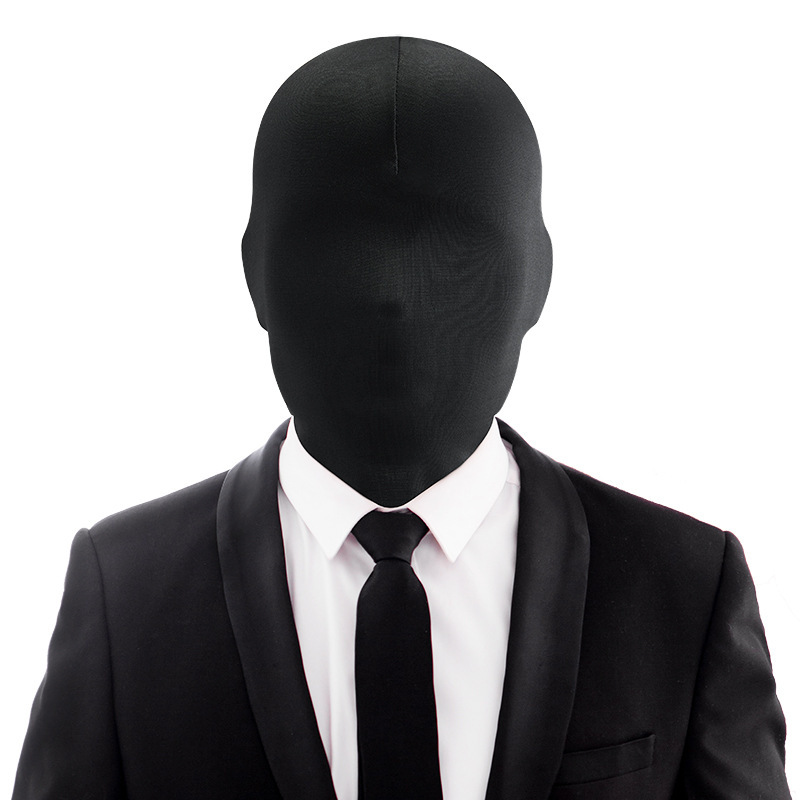 Silicone Mask Bracket - Atmungsaktive reine schwarze Kopfbedeckungsmaske, Halloween-Weihnachts-Cosplay-Kostüm-Requisiten, gesichtslose