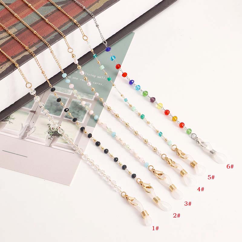 Mask Chain Holder - Neue Modische Bunte Kristall-Brillenkette Schmuck für