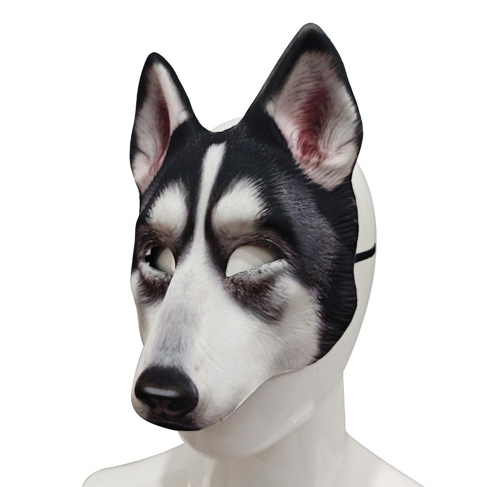 Respirator Half Face - Lustige Wolf-Halloween-Werwolf-Maske Husky Cosplay Tiger EVA-Maske