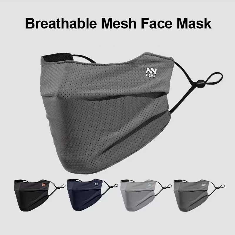 Cloth Face Mask Washable - Sonnen-Gesichtsmaske für Herren, Radfahren, Angeln, Netzstoff,