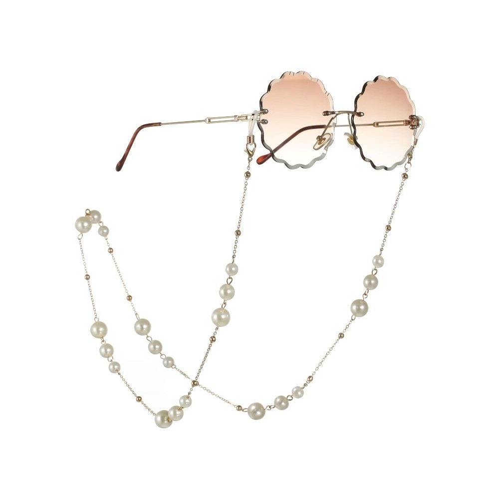 Mask Lanyard Adjustable - Trendige Perlenbesetzte Sonnenbrillenkette, Verstellbares Brillenband, Rutschfester